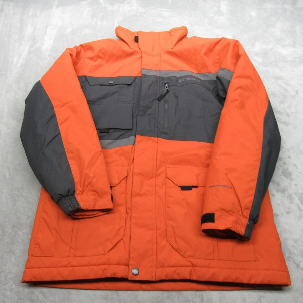 Columbia Jacket Youth‎ 14/16 Orange Omni-Shield Waterproof Insulated Full Zip